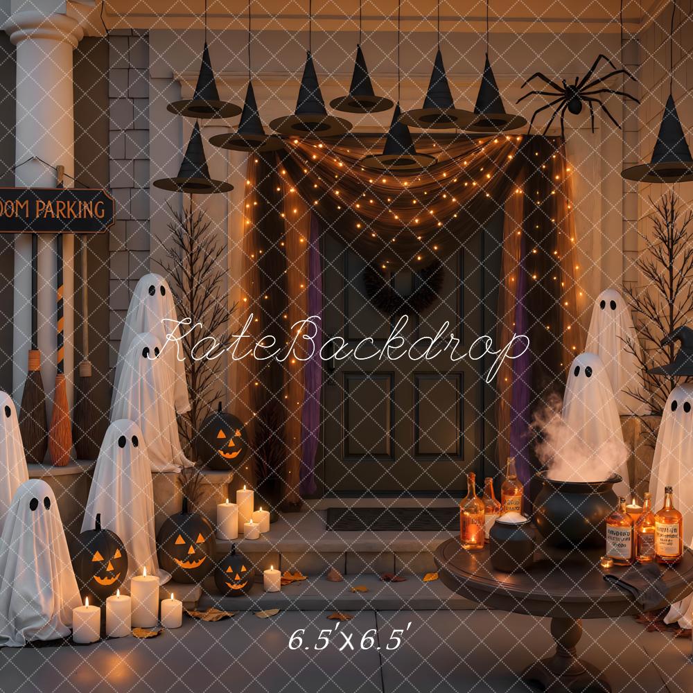 Kate Halloween Geister Kürbisse Hexenhüte Hintergrund Entworfen von Mini MakeBelieve - Kate Backdrop.de