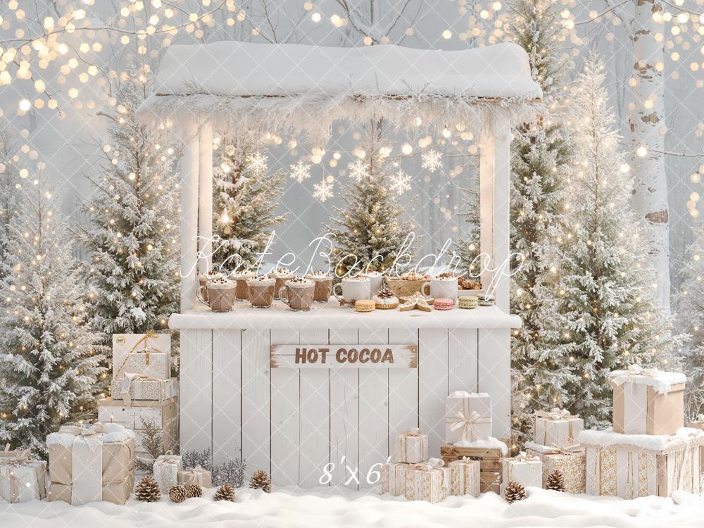 Kate Weihnachten Heiße Schokolade Stand Schnee Hintergrund Entworfen von Emetselch