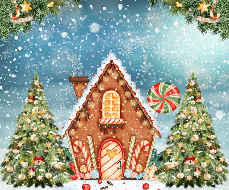 Kate Weihnachten Ölgemälde Hintergrund Candy House für Fotografie