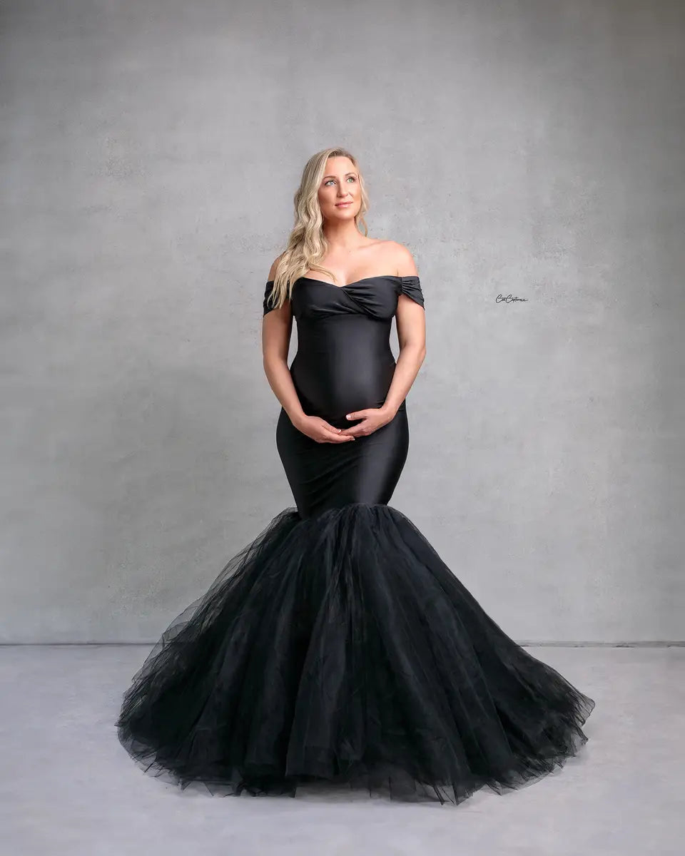 Kate Ein Schulter Satin Mutterschaft Fotoshooting Kleid - Kate Backdrop.de