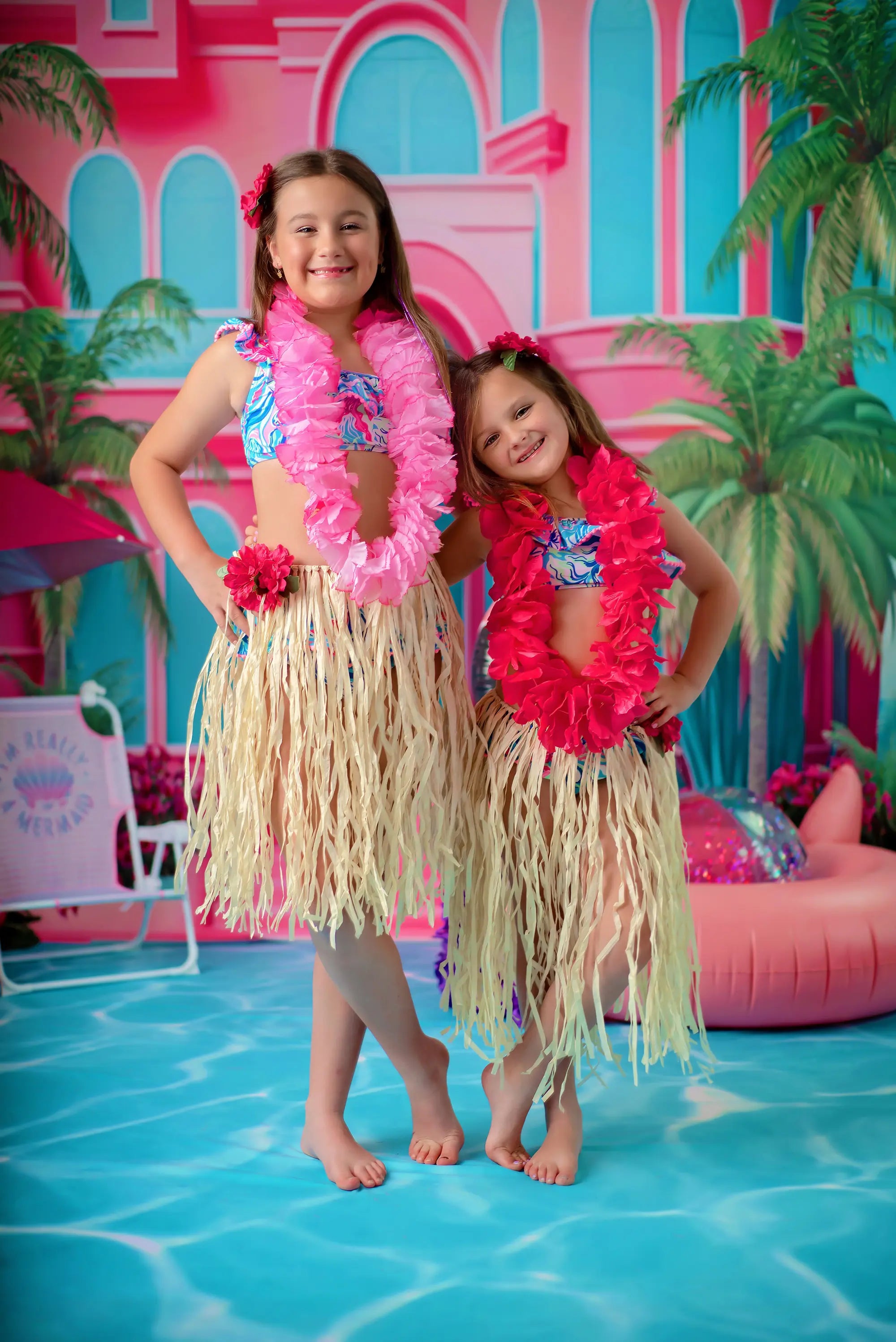 Kate Sommer Pool Party Dolly Traum Fleece Hintergrund Entworfen von Ashley Paul - Kate Backdrop.de