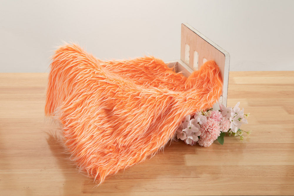 Kate Orange Kunstpelz-Decke für Baby-Fotografie