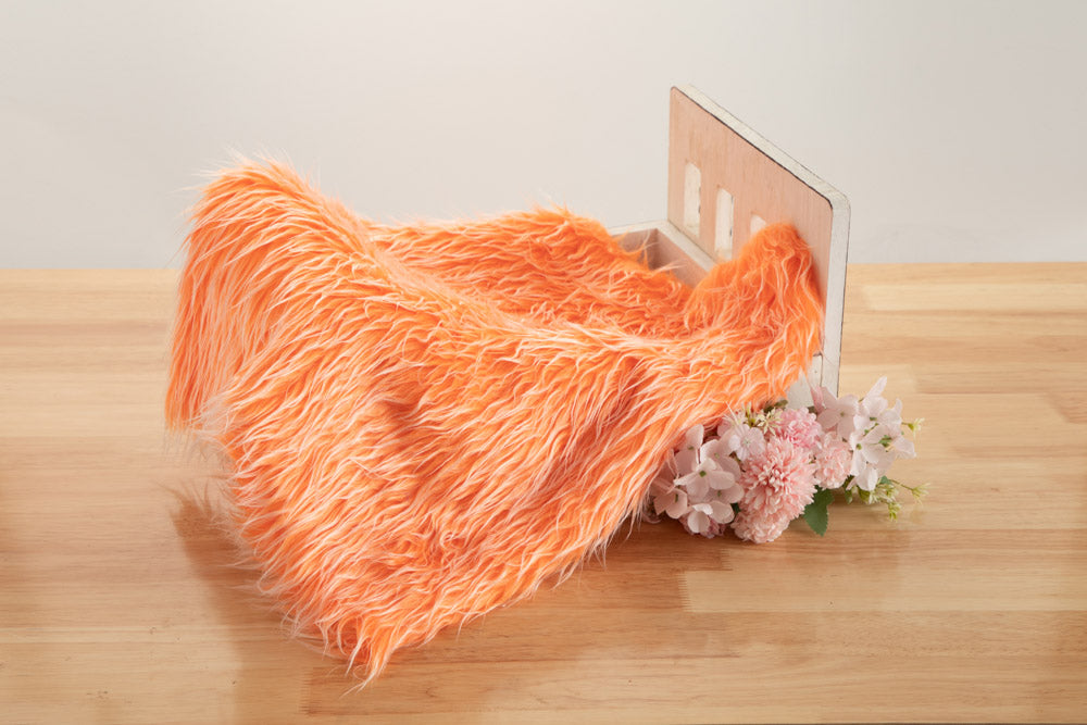 Kate Orange Kunstpelz-Decke für Baby-Fotografie - Kate Backdrop.de