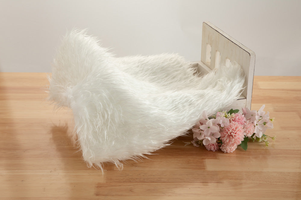 Kate Weiße Kunstpelz-Decke für Babyfotografie - Kate Backdrop.de