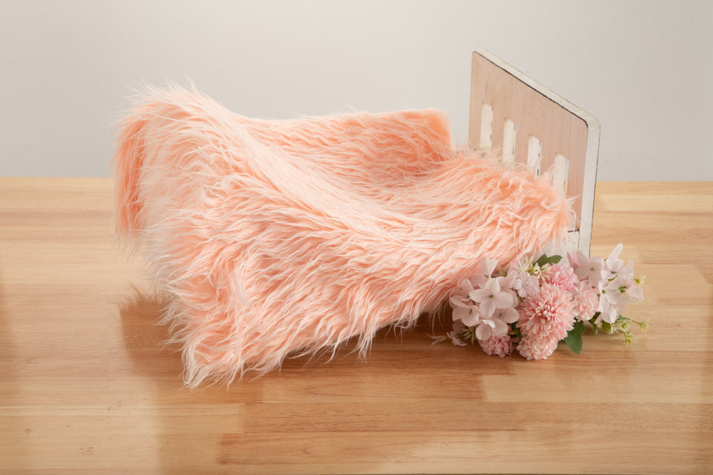 Kate Hellrosa Kunstpelz-Decke für Babyfotografie - Kate Backdrop.de