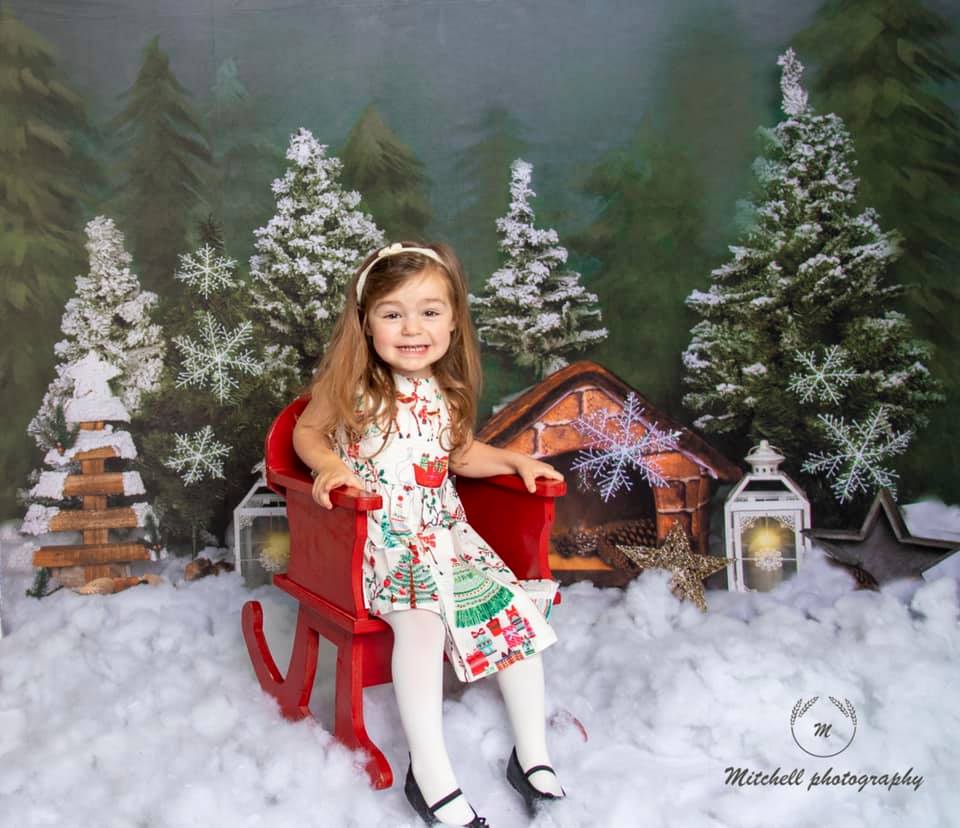 Kate Weihnachtshintergrund Schneewald Entworfen von Jia Chan Photography