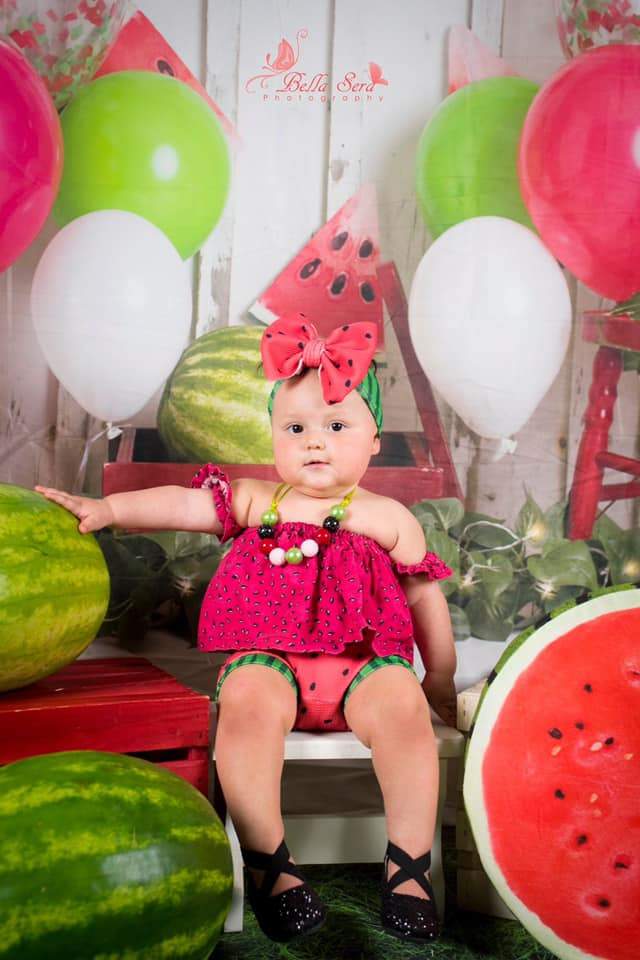 Kate Kinder Sommer Cake Smash Wassermelonen Geburtstag Hintergrund von Rose Abbas