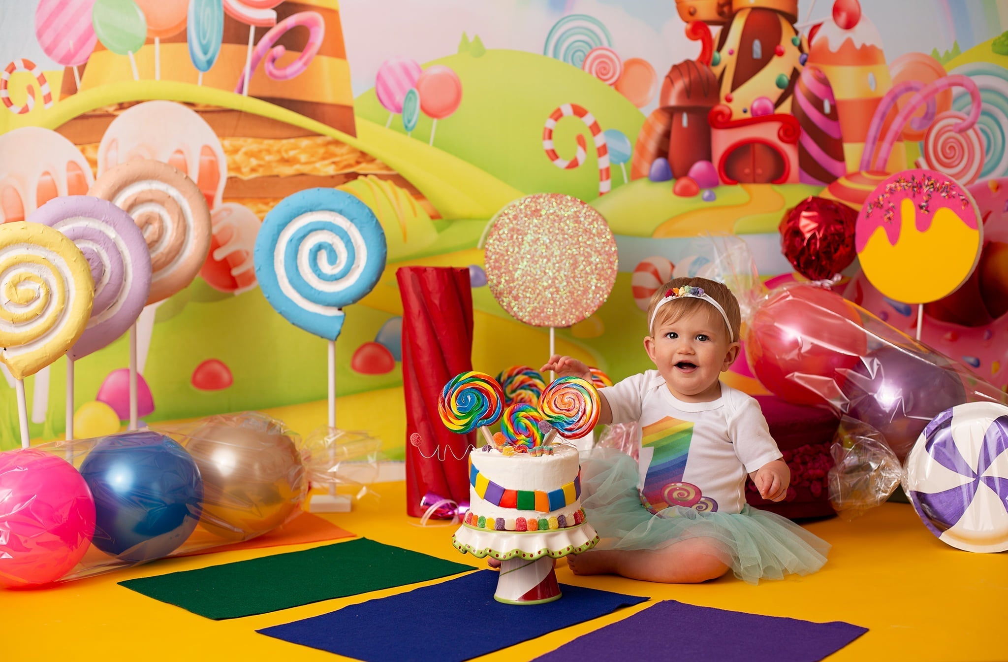 Kate Süßigkeiten Geburtstag Hintergrund für Kinder Fotografie Märchen - Katebackdrop.de