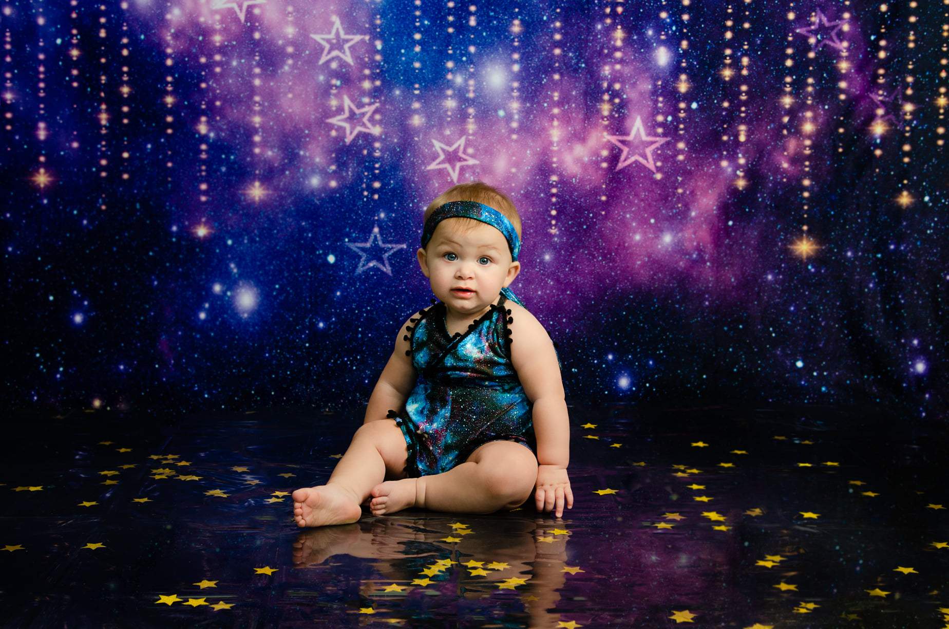 Kate Hintergrund  neugeboren Sterne Nacht Wolken Baby Geburtstag - Kate Backdrop.de