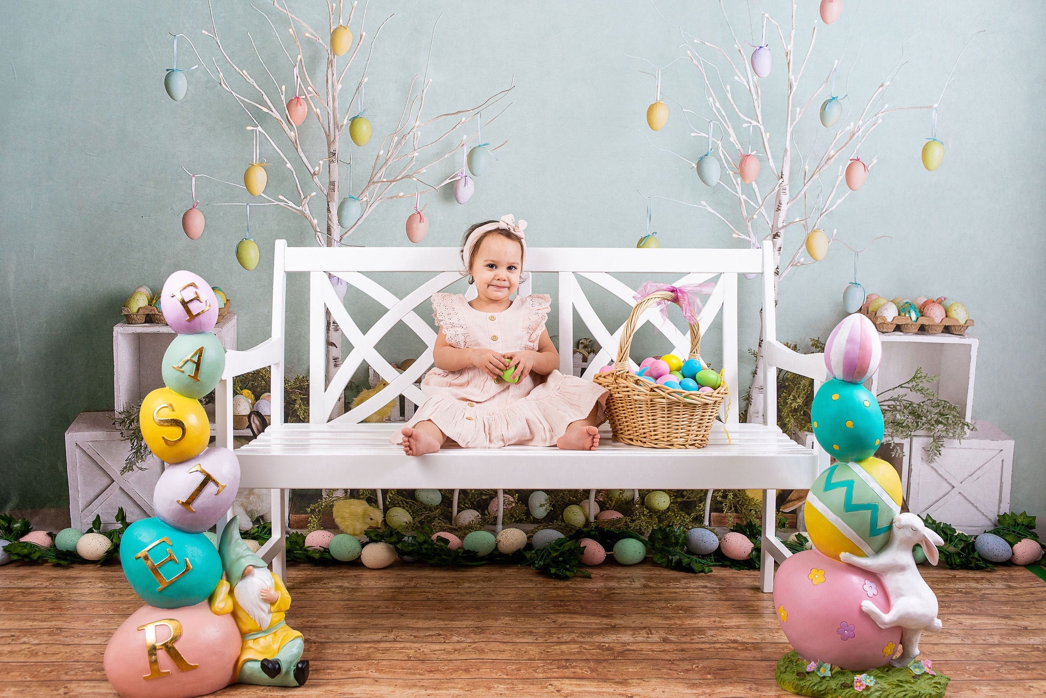 Kate Osterei Bäume Ostern Häschen Frühling  Hintergrund Entworfen von Mandy Ringe Photography