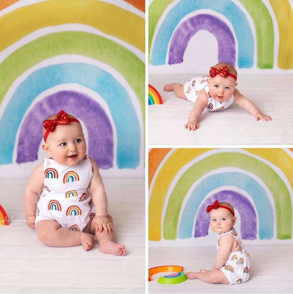 Kate Geburtstag Regenbogen Mädchen cake smash Hintergrund von Mandy Ringe Photography - Kate Backdrop.de