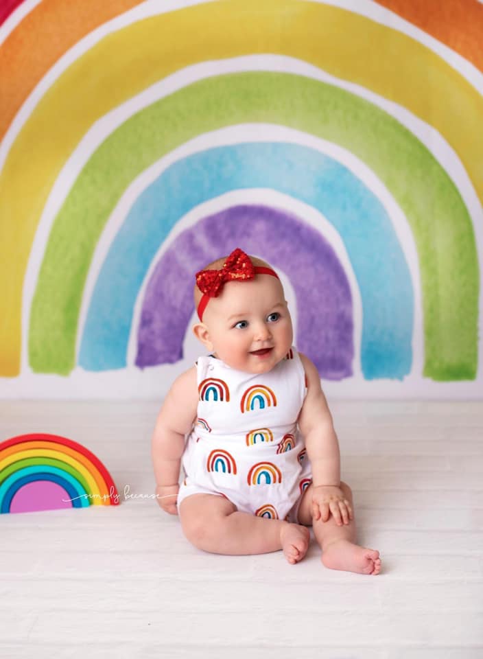 Kate Geburtstag Regenbogen Mädchen cake smash Hintergrund von Mandy Ringe Photography - Kate Backdrop.de