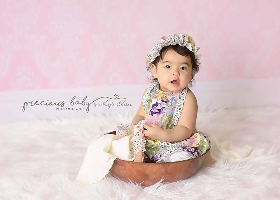 Katebackdrop：Kate Children Pink Wall Pattern Backdrops Photography White/Cream Wood Flooring