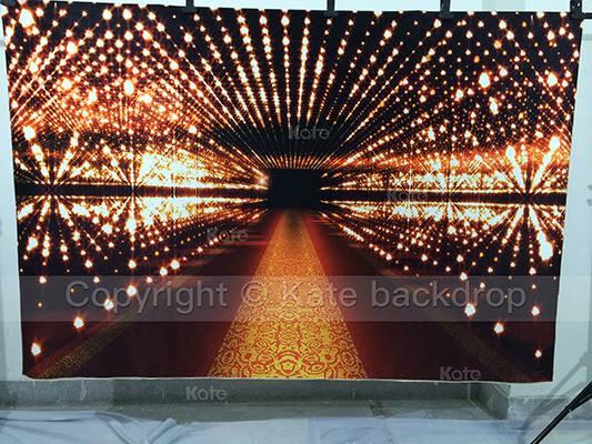 Katebackdrop：Kate Golden Lights Night Backdrop Red Carpet
