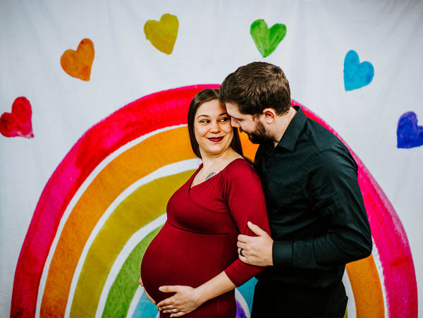 Kate Geburtstag Regenbogen Mädchen cake smash Hintergrund von Mandy Ringe Photography - Kate Backdrop.de