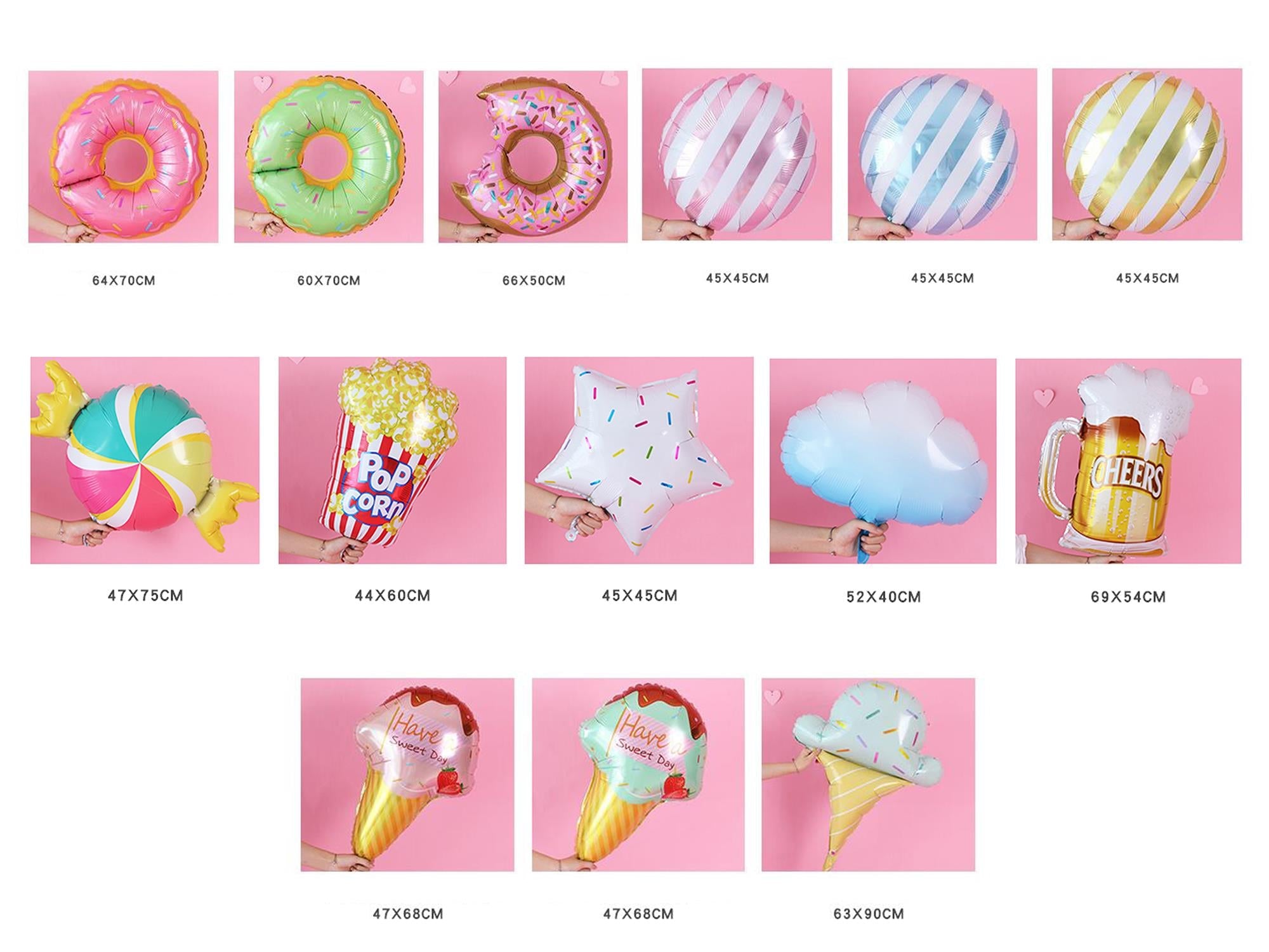 Kate Donut Süßigkeiten Eiscreme aufblasbare Requisiten Set 14pcs