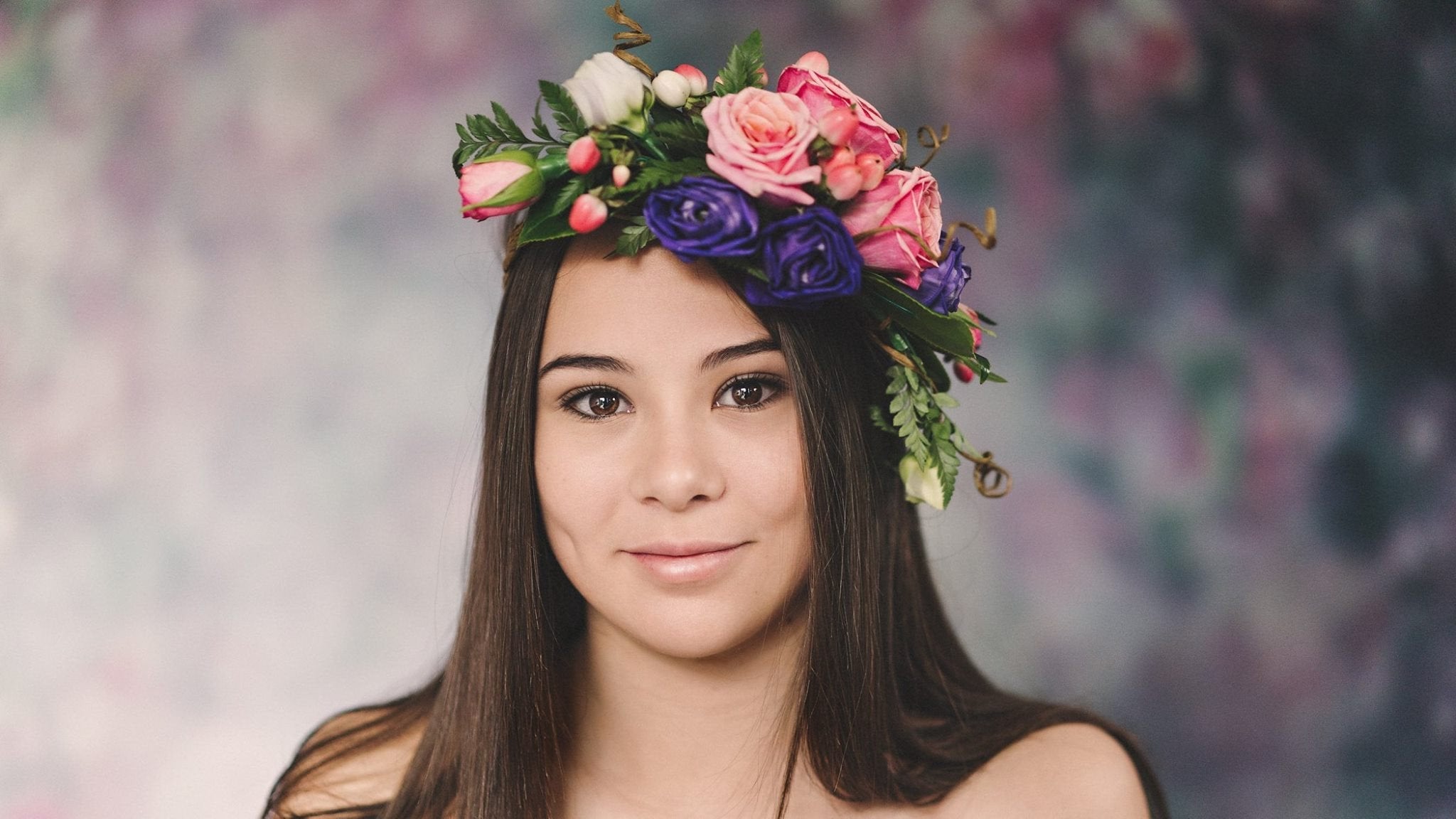 Katebackdrop：Kate Valentine's Day Pink Flowers Hand Painting Portrait Photography Backdrops