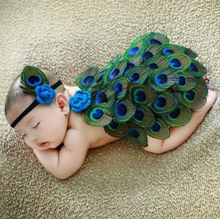 Studio Requisiten Baby Outfit Pfau Neugeborene Foto Requisiten