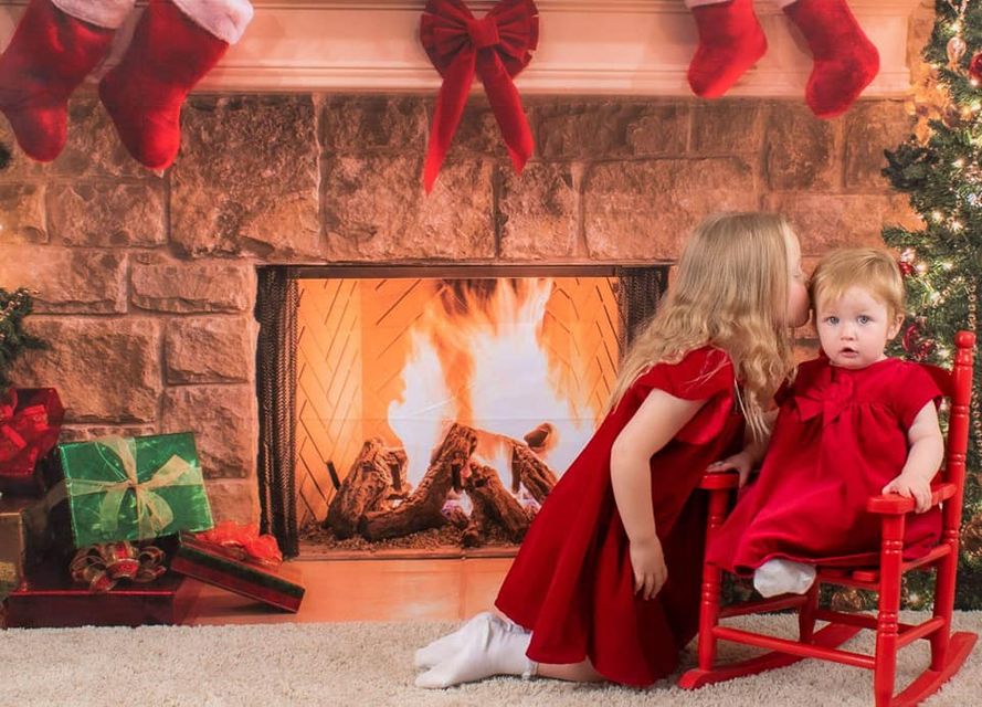 Kate Weihnachten Rote Socken Kamin Hintergrund für Fotografie
