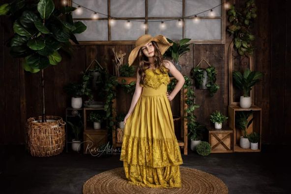 Kate Gewächshaus  Boho Frühling Sommer Hintergrund von Rose Abbas - Kate Backdrop.de