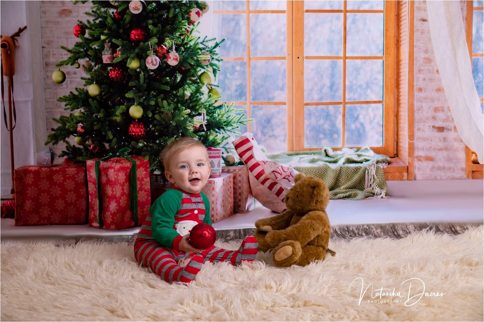 Kate Weihnachtsgeschenke Raumdekoration Fensteransicht Hintergrund - Kate Backdrop.de