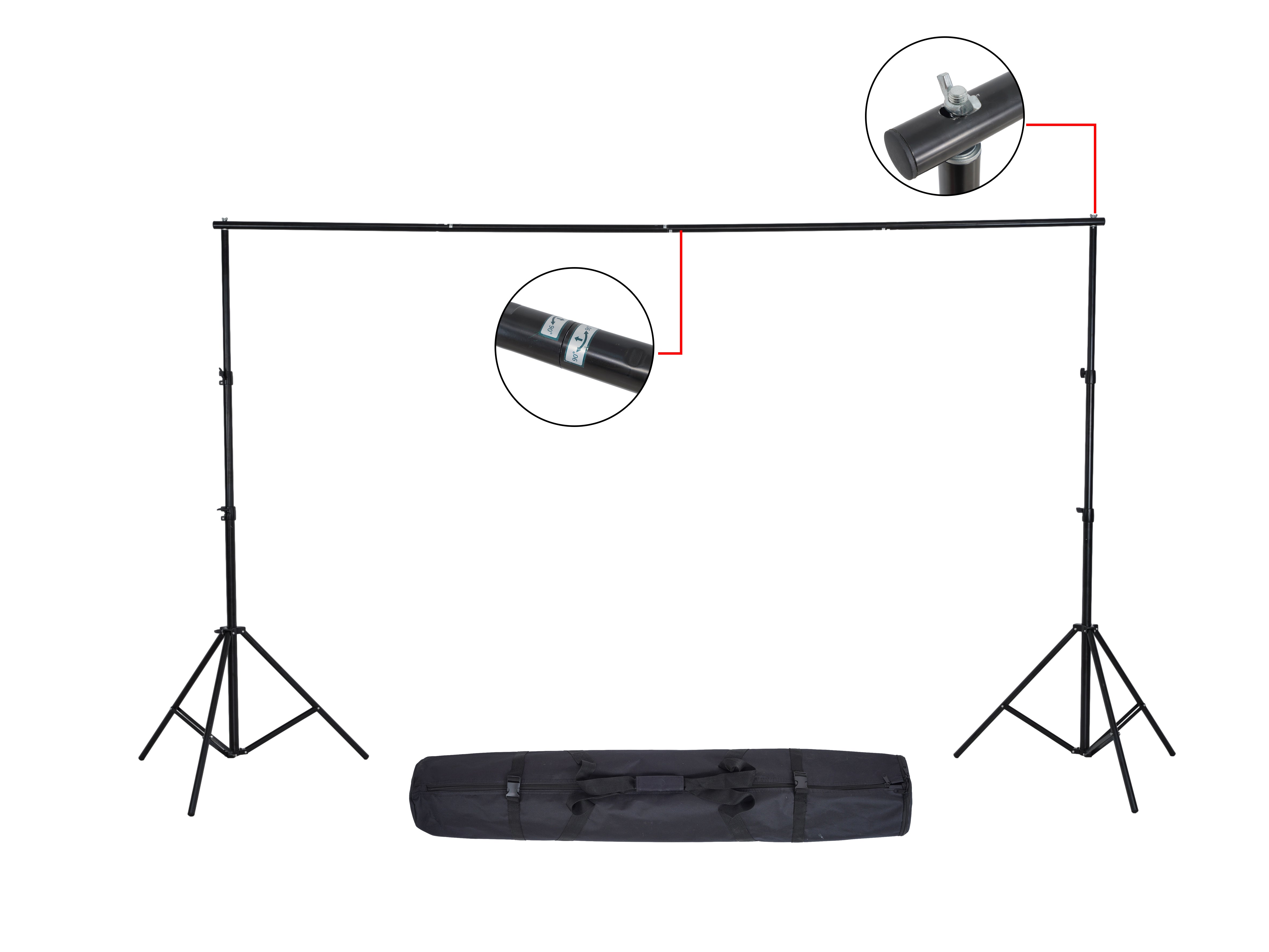Kate Schwarzes Aluminium 4 CrossBars Hintergrund Stand für Fotografie - Kate Backdrop.de