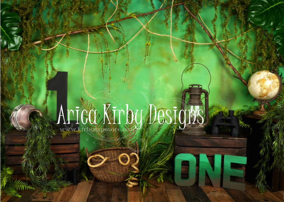 Kate Jungle 1. Geburtstag Sommer Hintergrund Entworfen von Arica Kirby - Kate Backdrop.de