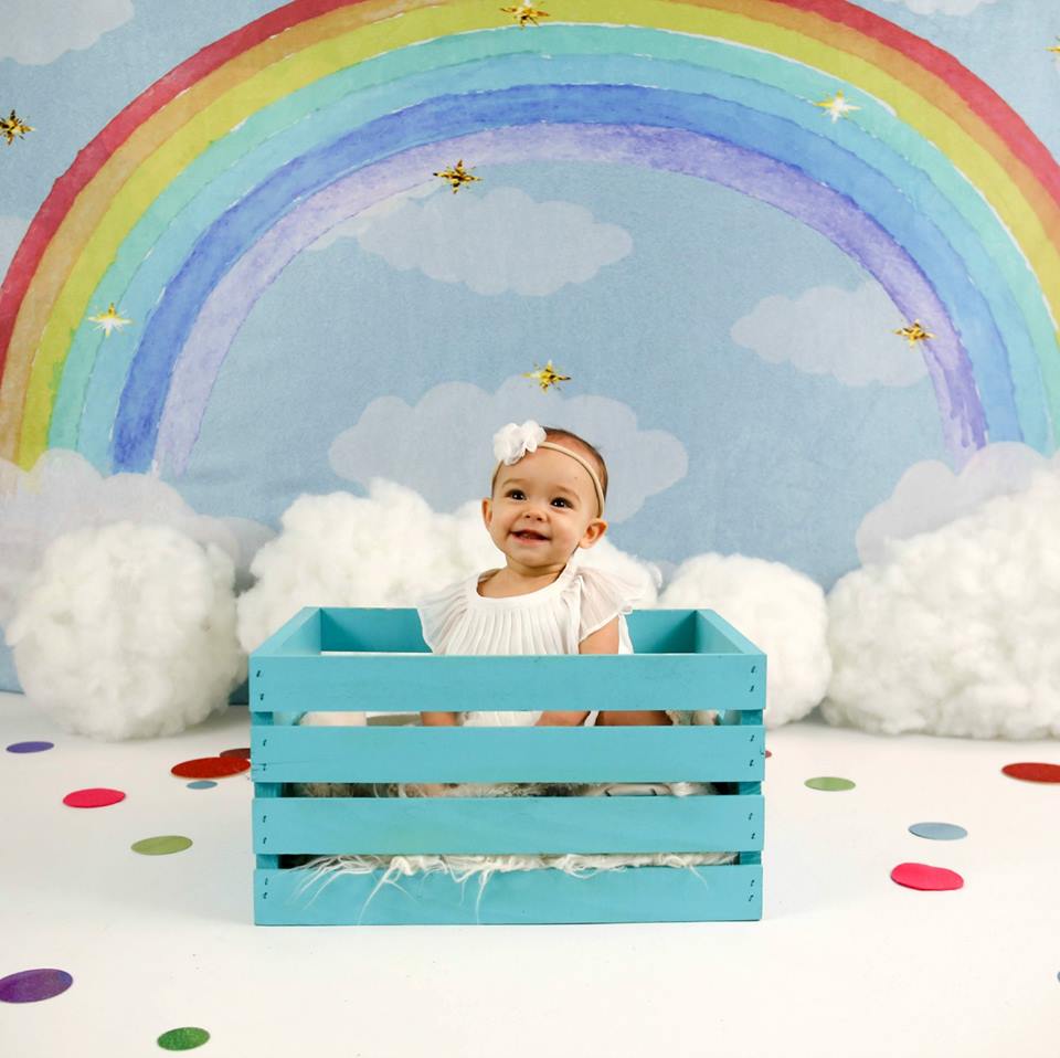 Kate Regenbogen Wolken Neugeborenes Geburtstag Hintergrund