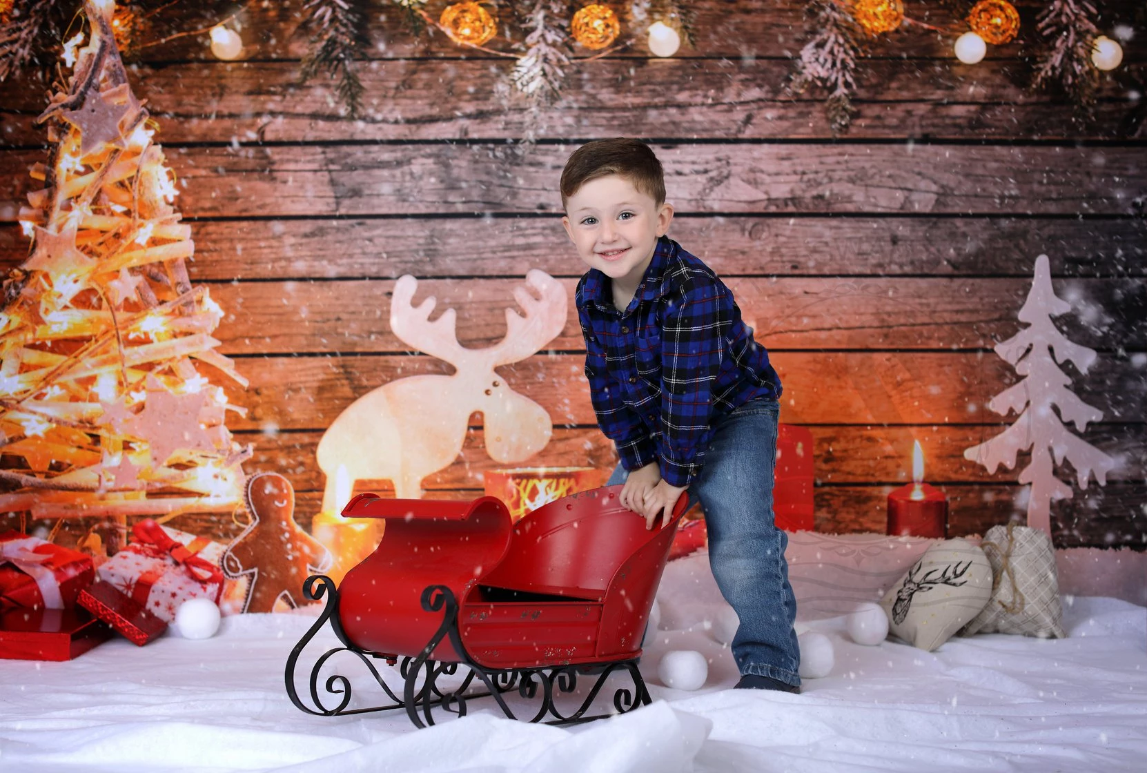 Kate Weihnachten Hintergrund Schnee Holz Wand für Kinder fotografie - Kate Backdrop.de