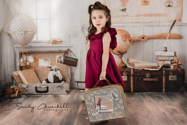 Kate Schulanfang Kinder Abenteurer Pilot Fotohintergrund Schule - Kate Backdrop.de