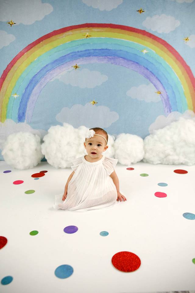 Kate Regenbogen Wolken Neugeborenes Geburtstag Hintergrund - Kate Backdrop.de