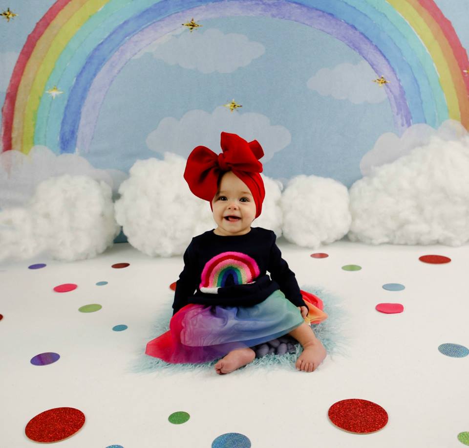 Kate Regenbogen Wolken Neugeborenes Geburtstag Hintergrund