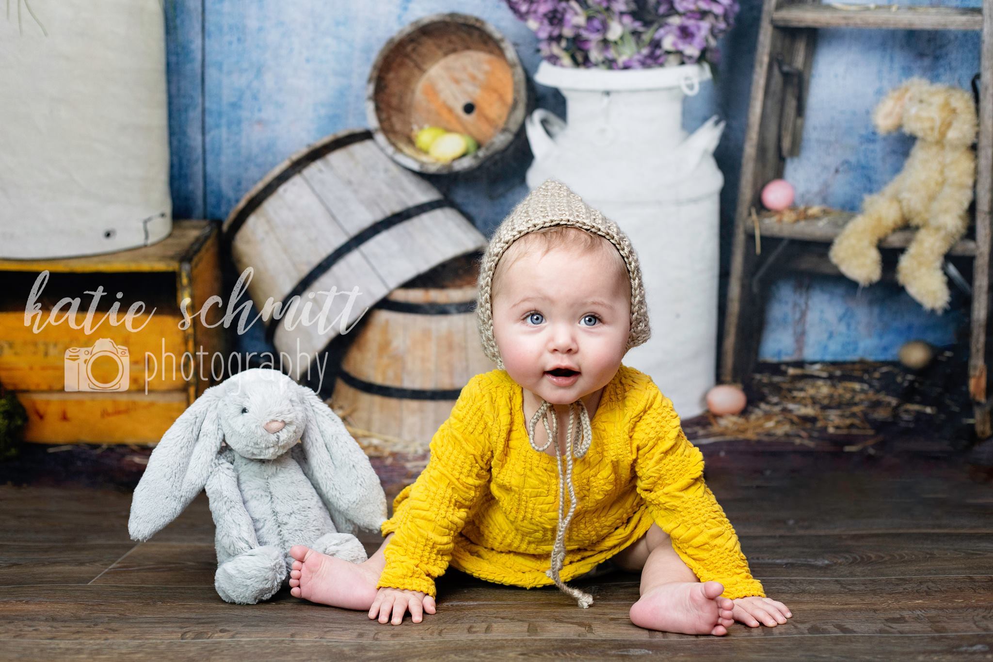 Kate Blauer Ostern Hühnerstall Hintergrund von Arica Kirby - Kate Backdrop.de