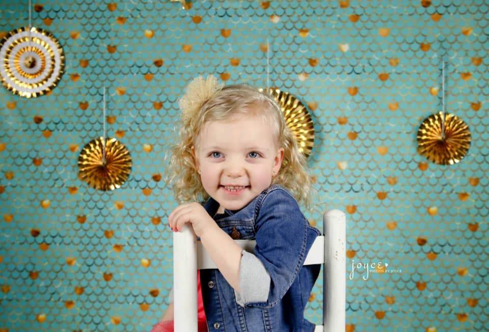 Kate-Baby-Dusche-Blau-Grün-goldene KauseLungs-Hintergrund für die Fotografie entworfen von Mini MakeBelieve - Kate Backdrop.de