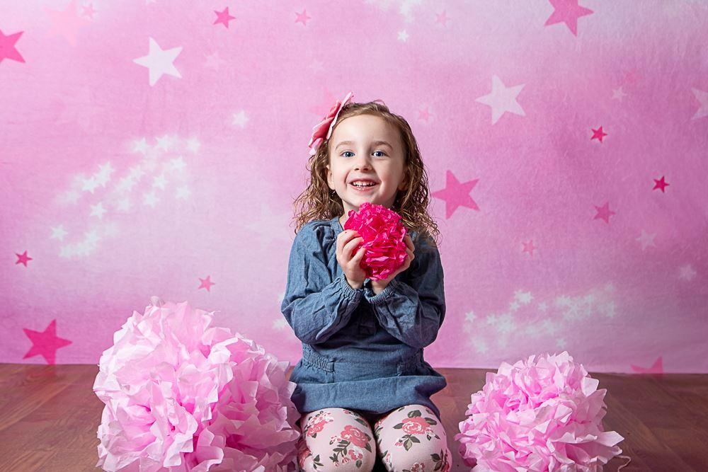 Kate Soft Skies Pink Stars Kulisse für Fotografie Entworfen von Mini MakeBelieve - Kate Backdrop.de