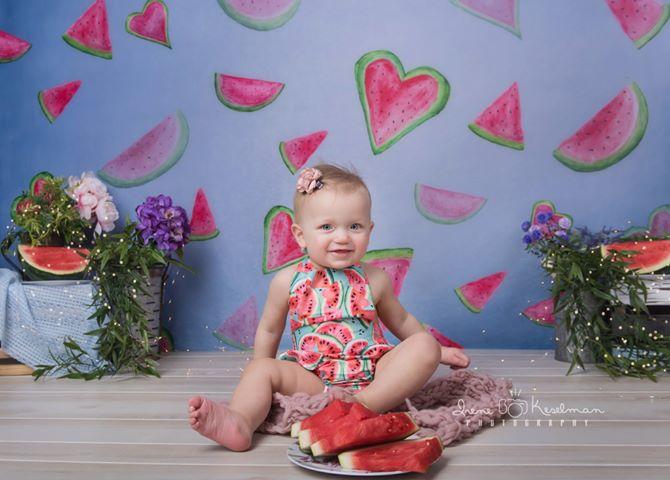 Kate Watermelon Faded Love Backdrop von Arica Kirby entworfen