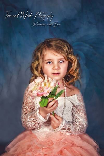 Kate Blaue Blumen Hintergrund Fotografie für Kinder