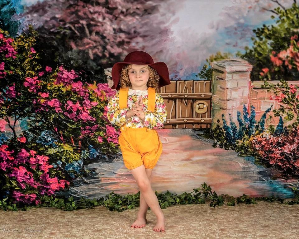 Kate Frühlingsblumen und Zaun Kinder Kulisse für Fotografie von JFCC - Kate Backdrop.de