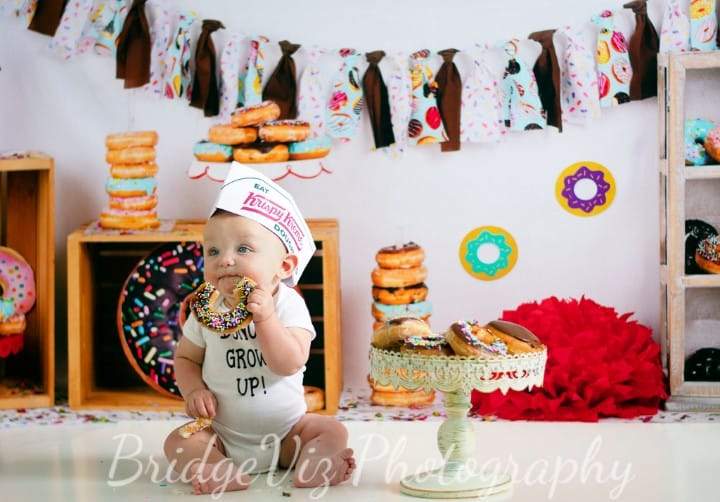 Kate Chocolate Donut Banner Kinder Hintergrund - Kate Backdrop.de