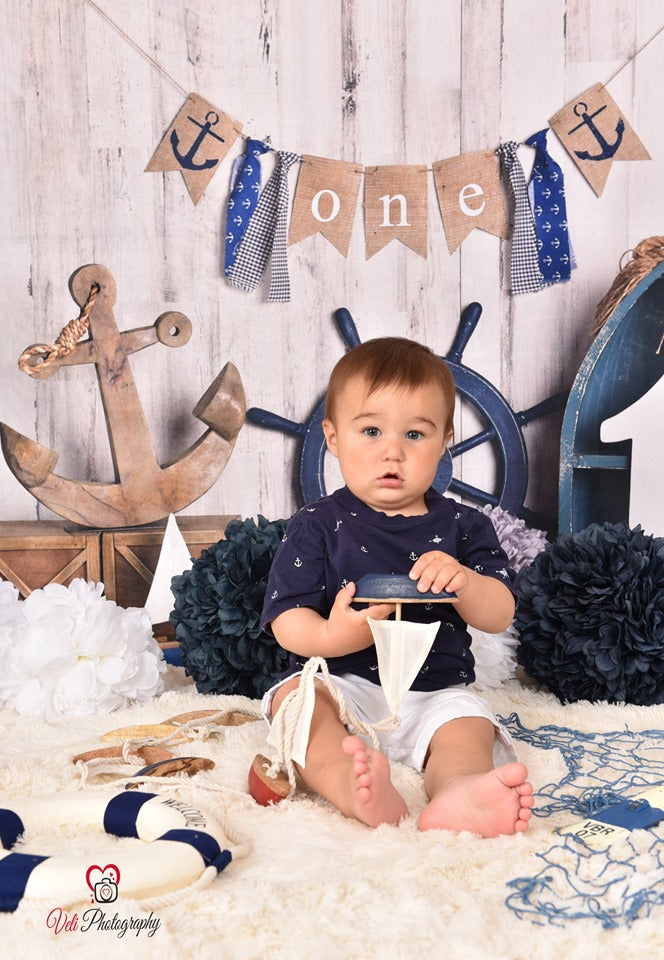 Kate Rudder Anchor Sailor Kinder Kulisse für den Sommerkuchen Smash Designed by Mandy Ringe Photography - Kate Backdrop.de