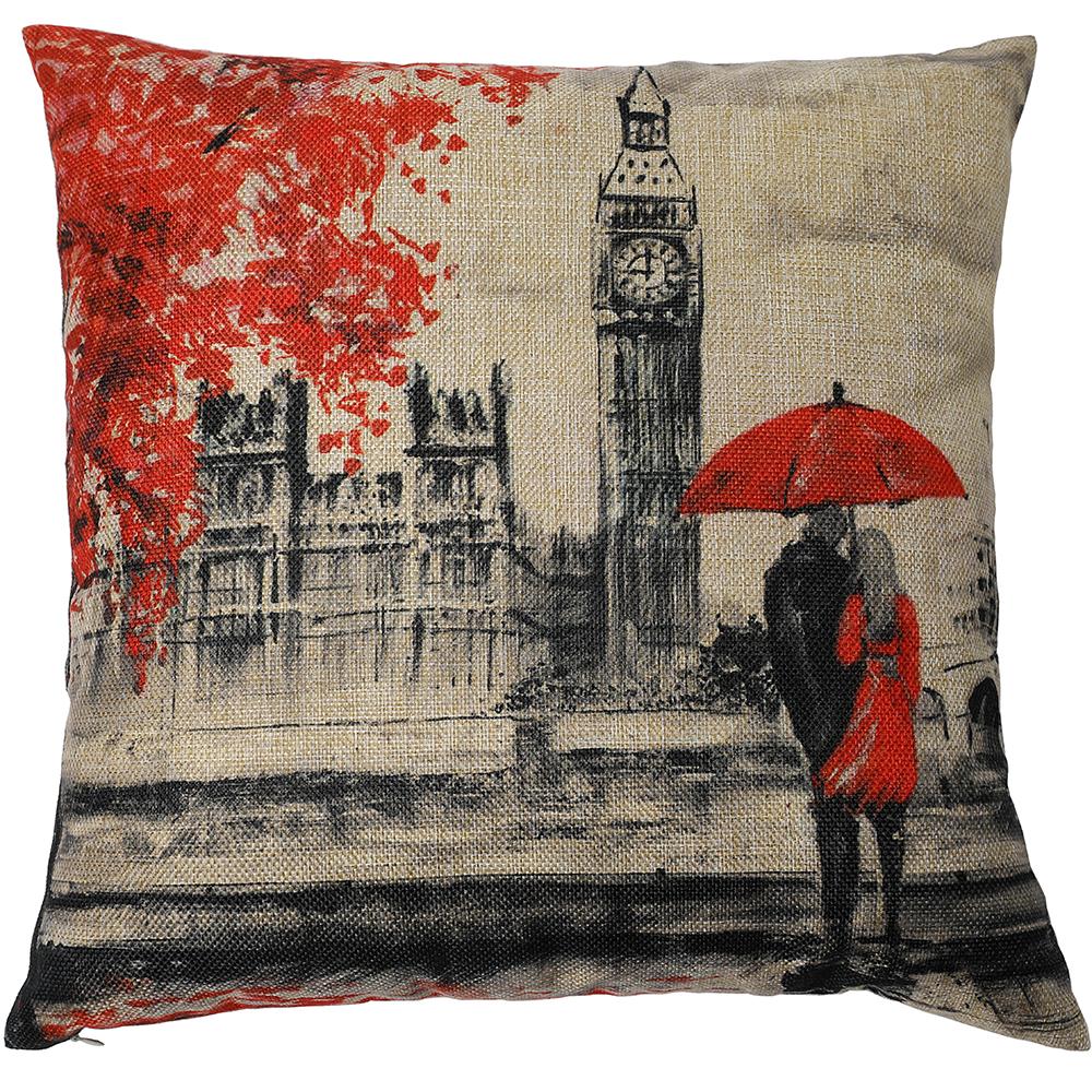 Katebackdrop：Kate Decorative Pillow Cover 18 x 18 Inch Big Ben Hand Painting Throw Pillow Case Cushion Covers for Home Décor Design