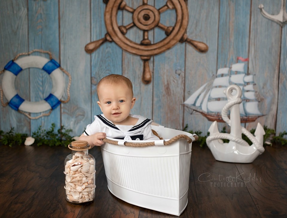 Kate Adventure Nautical Sailor Kinder Hintergrund für Fotografie Designed by JFCC