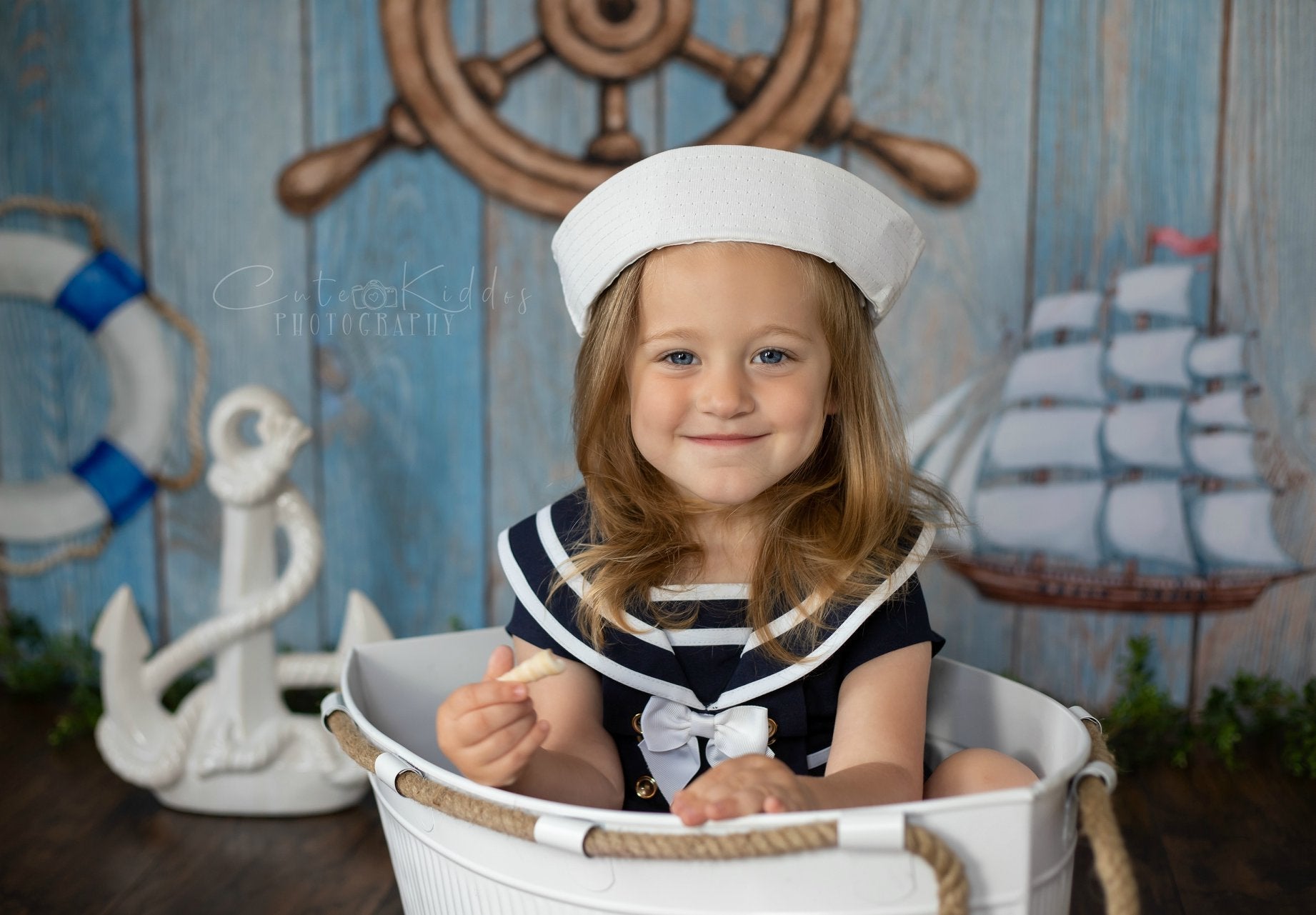 Kate Adventure Nautical Sailor Kinder Hintergrund für Fotografie Designed by JFCC - Kate Backdrop.de