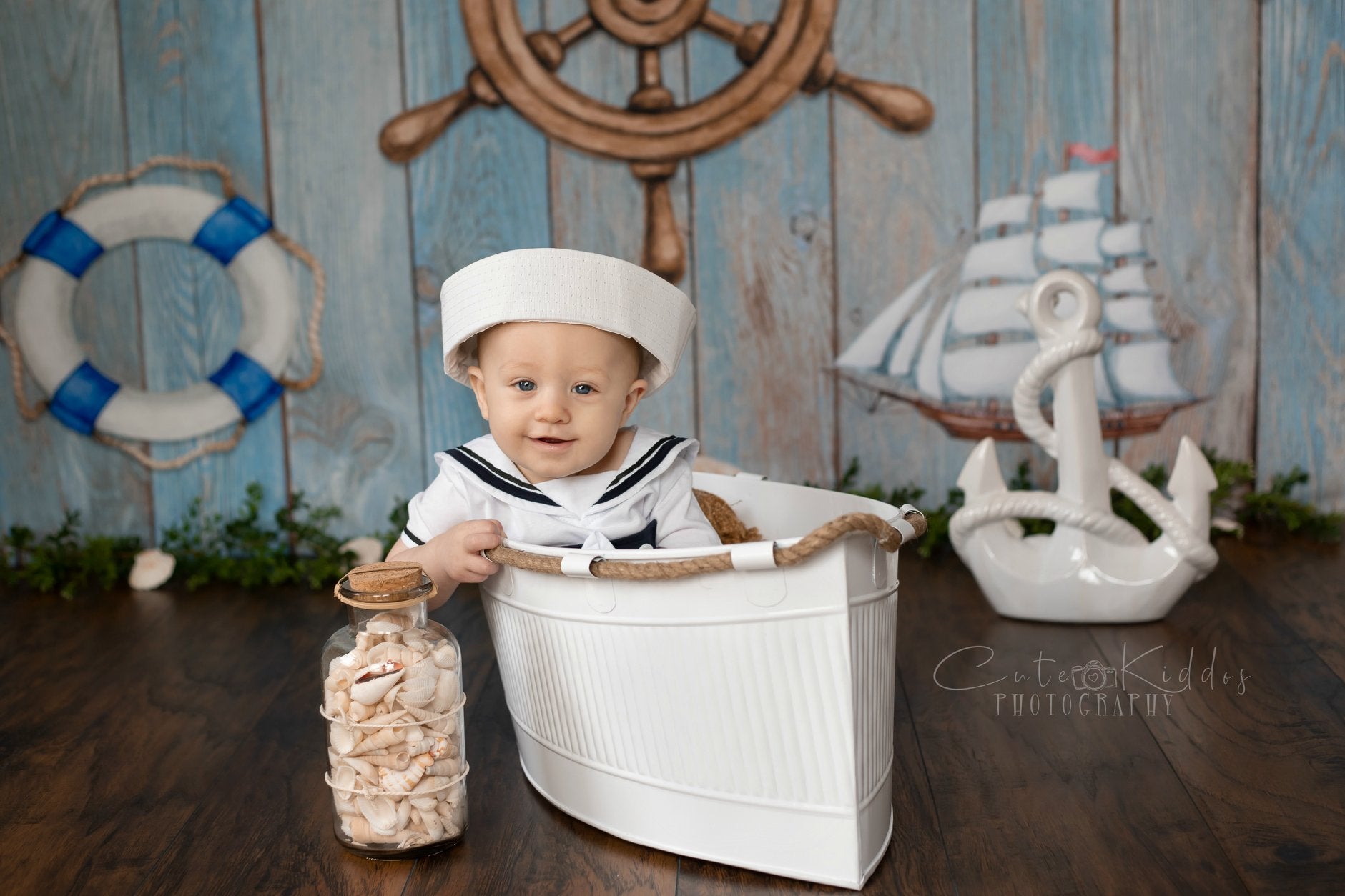 Kate Adventure Nautical Sailor Kinder Hintergrund für Fotografie Designed by JFCC - Kate Backdrop.de