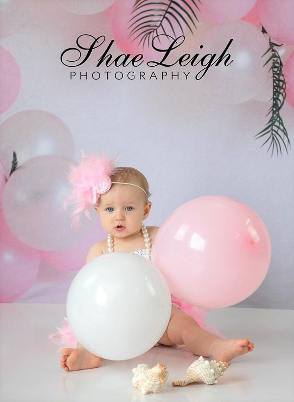 Kate rosa Luftballons Girlande Geburtstag Hintergrund für Fotografie von Megan Leigh Photography