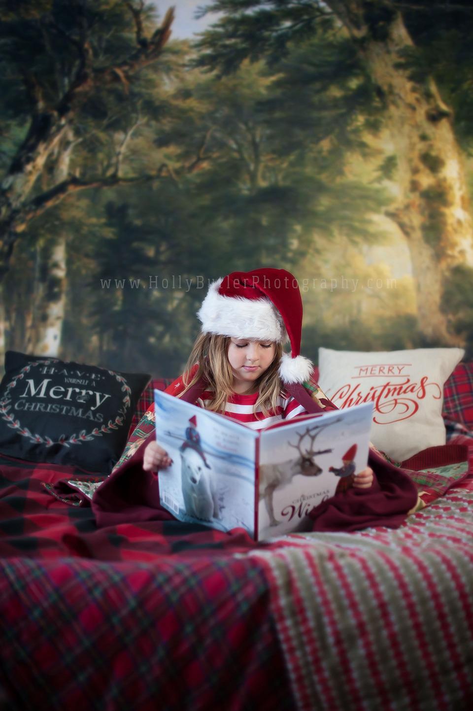 Katebackdrop：Kate Forest Old Green Trees Scenery Photography Backdrops for Christmas