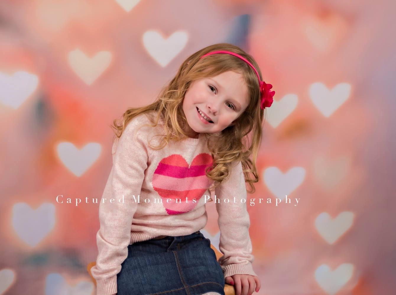 Katebackdrop：Kate Light Pink Love Heart Glitter Valentine's Day Backdrops for Photography