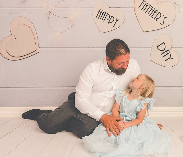 Kate Glückliche Vatertag weiße Holz ßboden Fotografie Hintergründe - Kate Backdrop.de