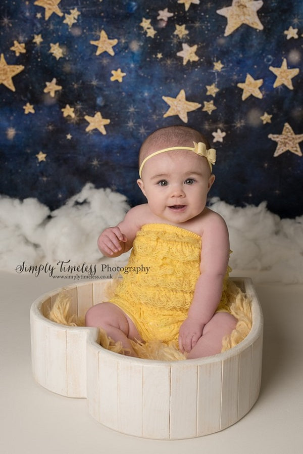 Kate Nachthimmel mit Gold Sterne Kinder Geburtstag Hintergrund für Fotografie von Mandy Ringe Fotografie - Kate Backdrop.de