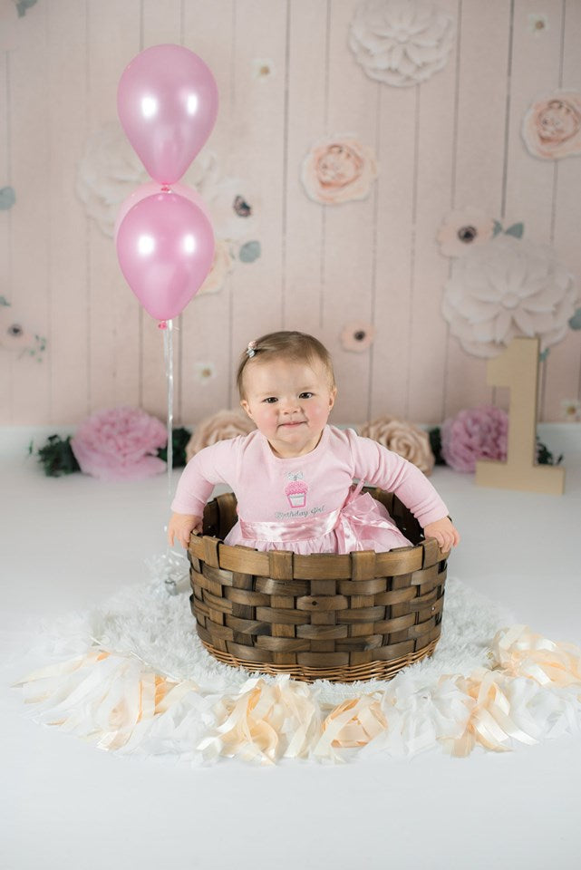 Kate Beiger Holzfußboden und Blumen-Hintergrund für Fotografie entworfen von Jerry_Sina - Kate Backdrop.de